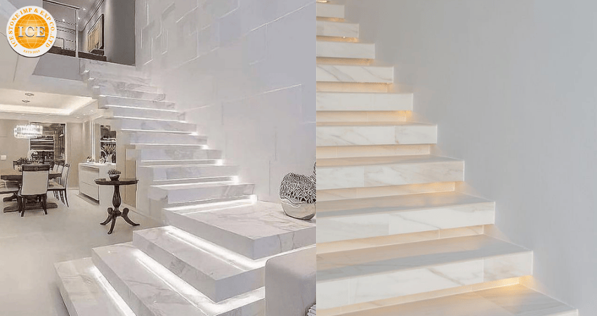 Calacatta White Marble Staircase