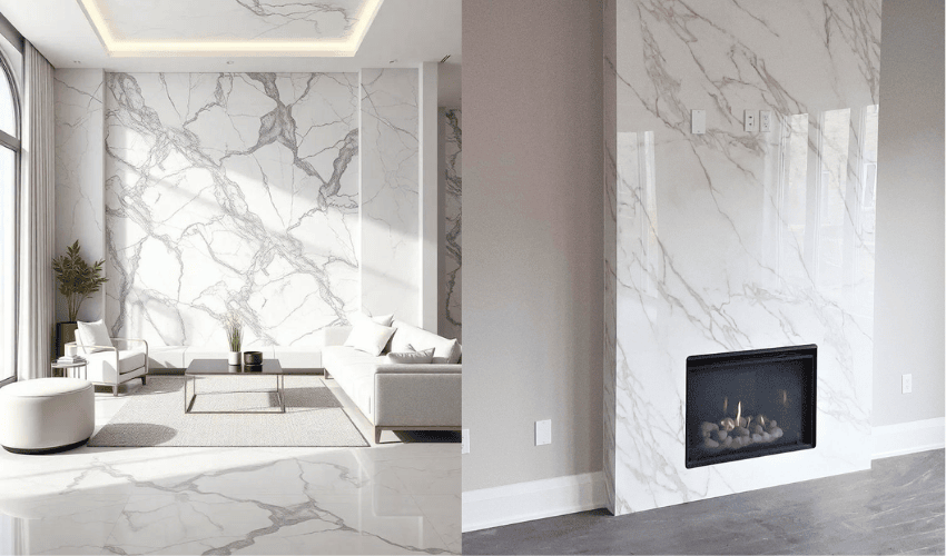 Calacatta Marble Fireplace