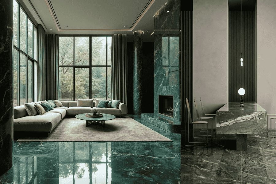 Green Marble Flooring Ideas for Modern and Traditional Homes