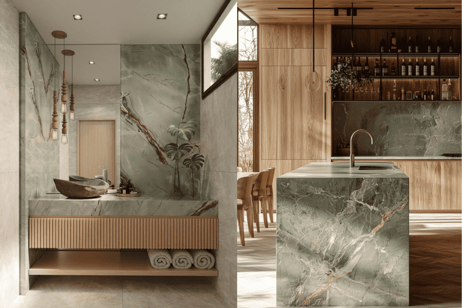 Calacatta Verde Marble vs Prague Green Marble: Which One Fits Your Interior Style?