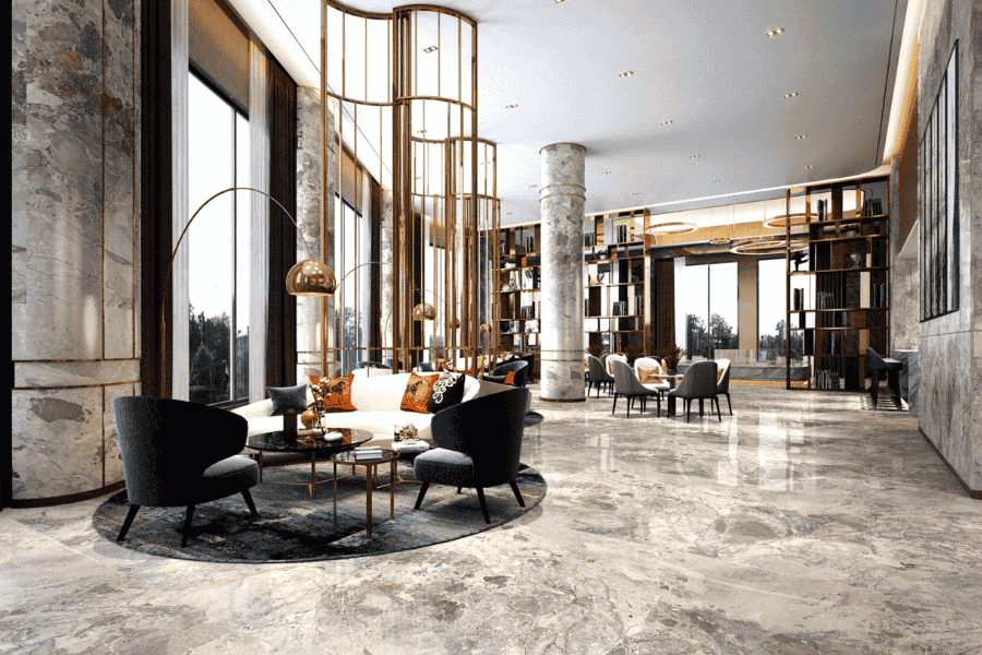 Four Seasons Gray Marble Flooring