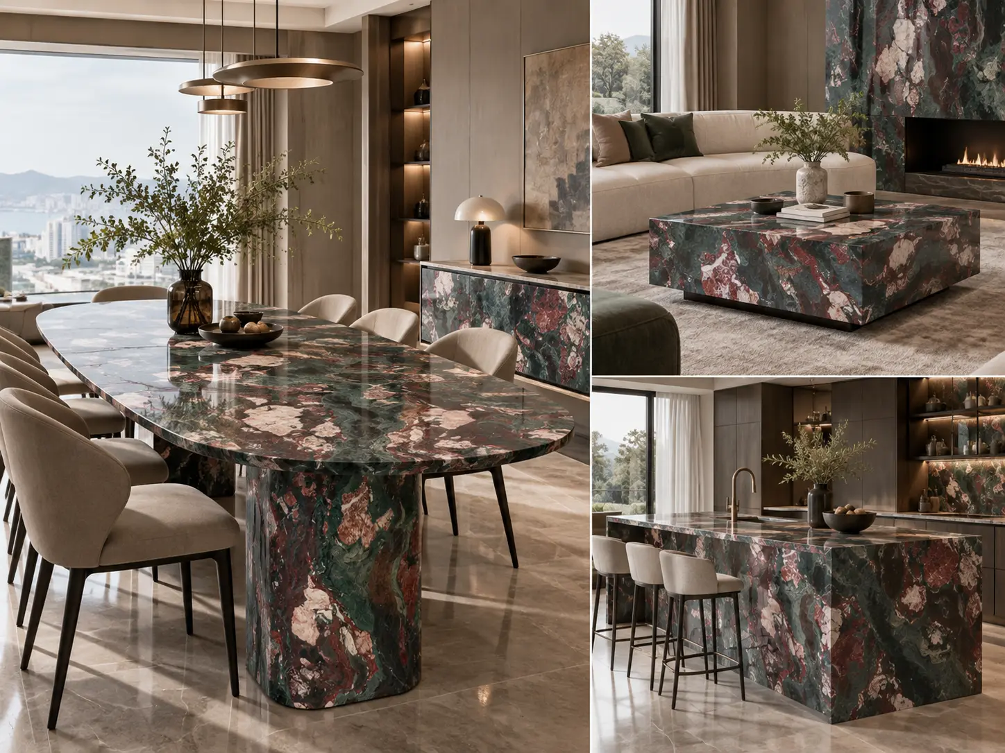 Four Seasons Green Marble Furniture Guide: Tables, Countertops, Finishes & Design Ideas