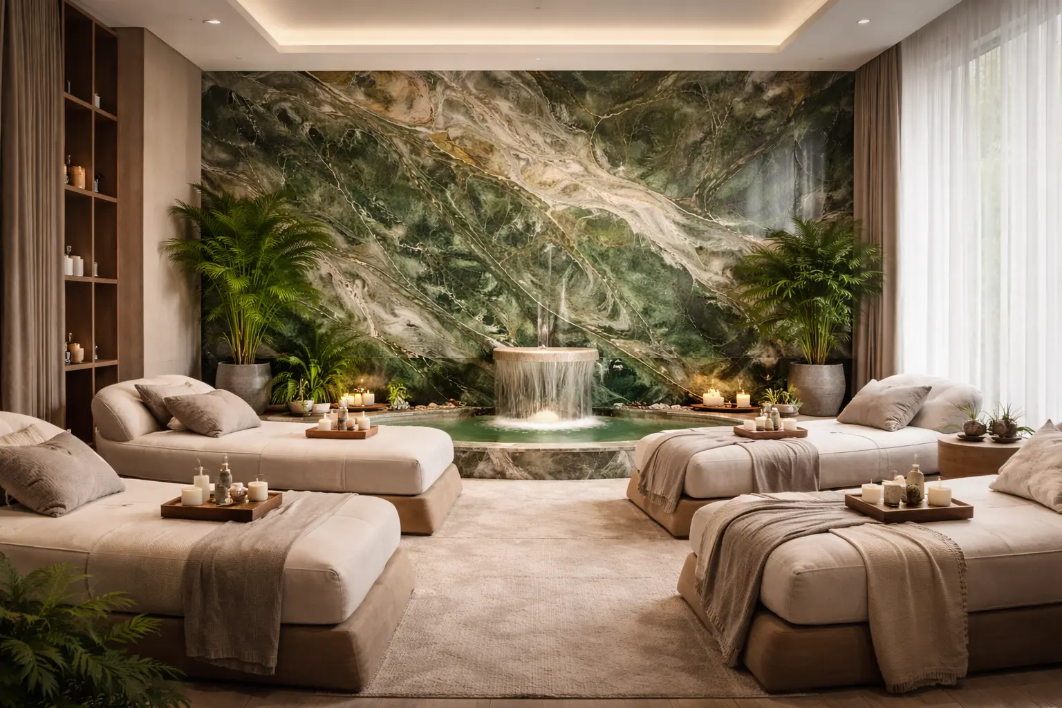 Four Seasons Green Marble for Spa Relaxation