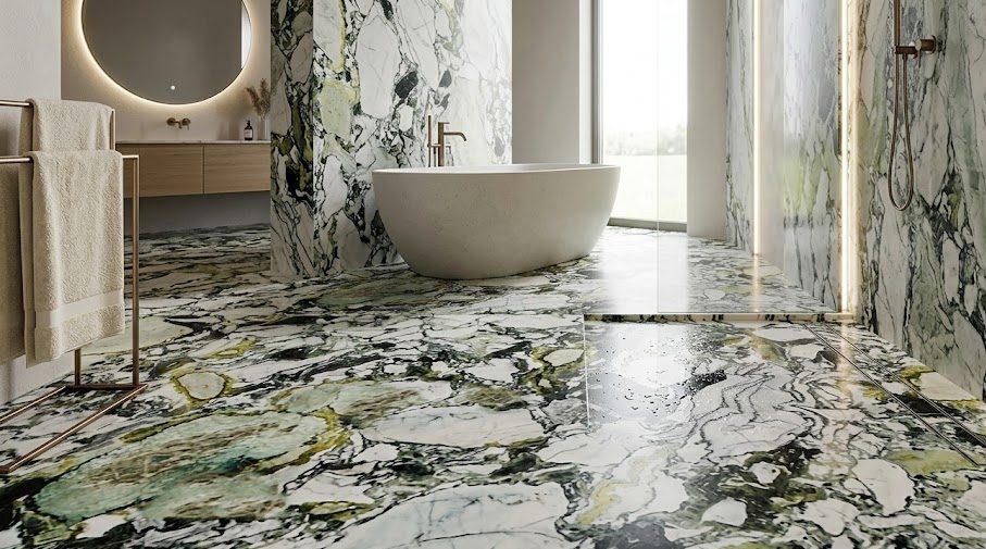 Ice Connect Marble Bathroom Floor