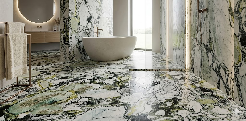 Ice Connect Marble Bathroom Floor