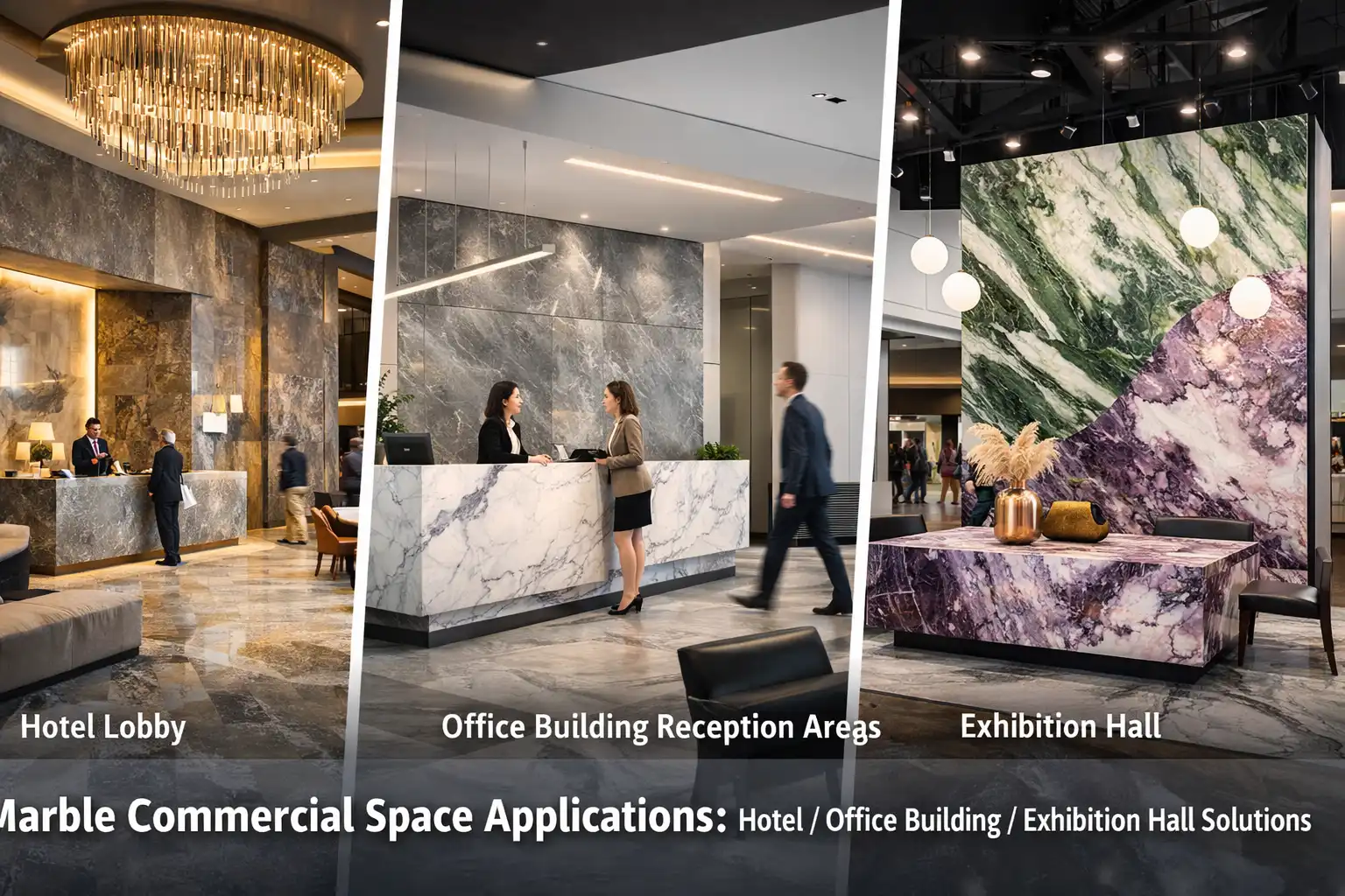 Marble Commercial Space Applications for Hotels Office Buildings and Exhibition Halls