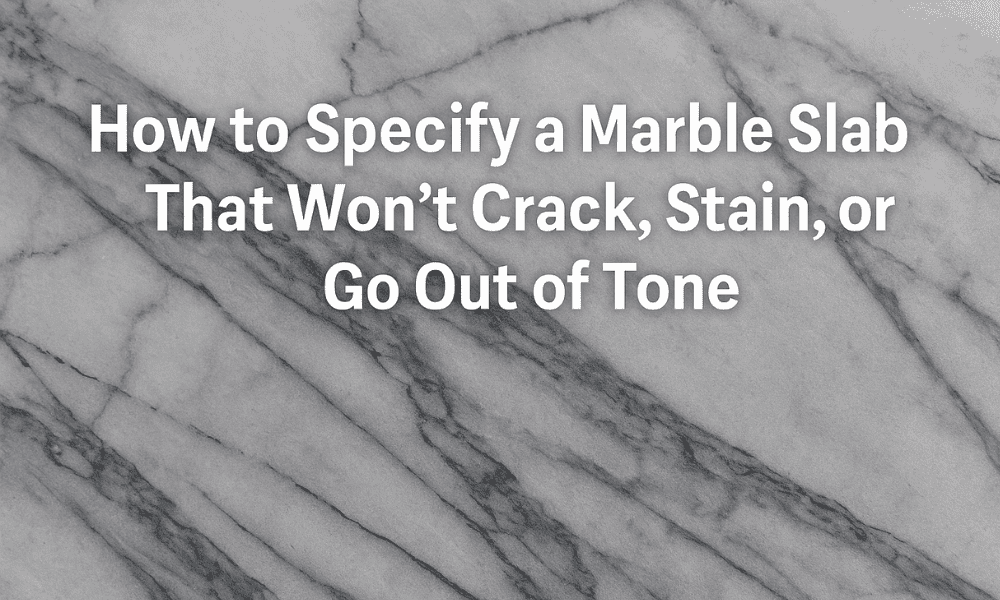 How to Specify a Marble Slab That Won’t Crack, Stain, or Go Out of Tone