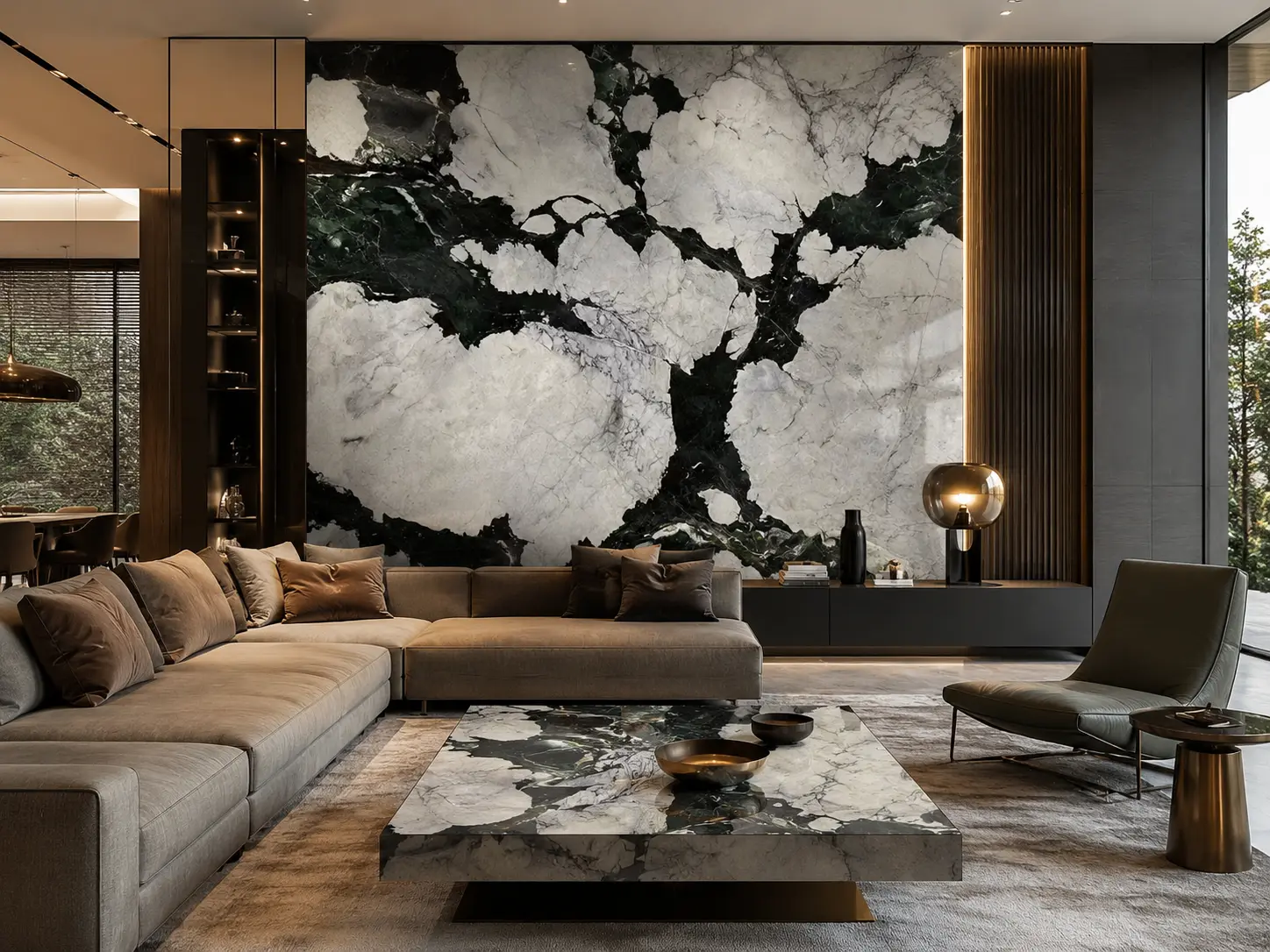Panda Green Marble in High-End Interiors Panda Green Marble in High-End Interiors